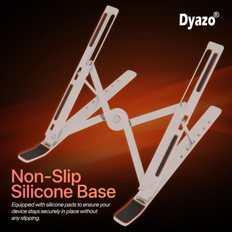 Dyazo 6 Angles Adjustable Aluminum Ergonomic Foldable Portable Tabletop Laptop/Desktop Riser Stand Holder Compatible for MacBook, HP, Dell, Lenovo & All...