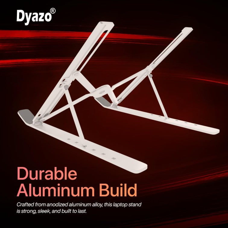 Dyazo 6 Angles Adjustable Aluminum Ergonomic Foldable Portable Tabletop Laptop/Desktop Riser Stand Holder Compatible for MacBook, HP, Dell, Lenovo & All...