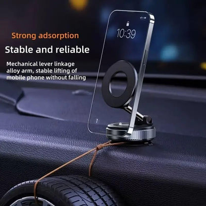 Magnetic Phone Holder – 360° vacuum mount with ultra-strong suction, MagSafe compatible for iPhone & Android.