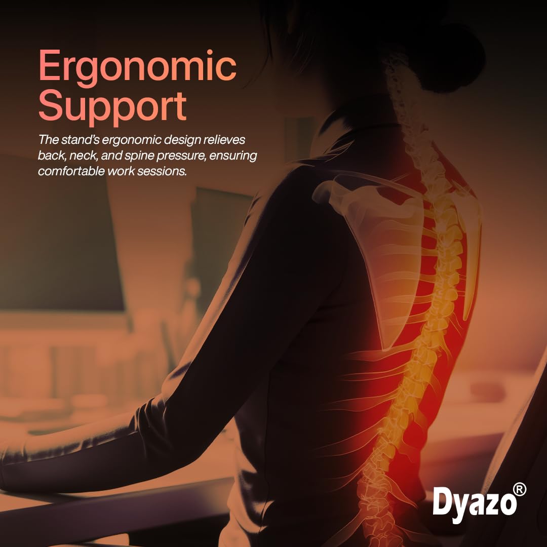 Dyazo 6 Angles Adjustable Aluminum Ergonomic Foldable Portable Tabletop Laptop/Desktop Riser Stand Holder Compatible for MacBook, HP, Dell, Lenovo & All...