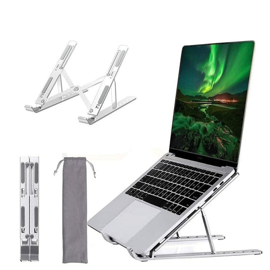 Dyazo 6 Angles Adjustable Aluminum Ergonomic Foldable Portable Tabletop Laptop/Desktop Riser Stand Holder Compatible for MacBook, HP, Dell, Lenovo & All...