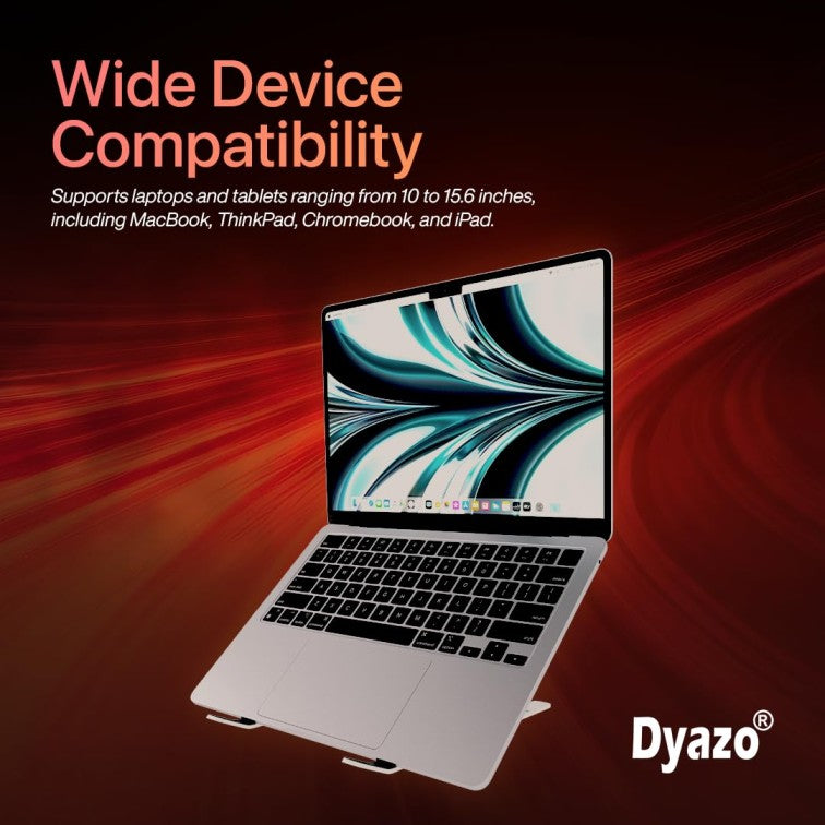 Dyazo 6 Angles Adjustable Aluminum Ergonomic Foldable Portable Tabletop Laptop/Desktop Riser Stand Holder Compatible for MacBook, HP, Dell, Lenovo & All...