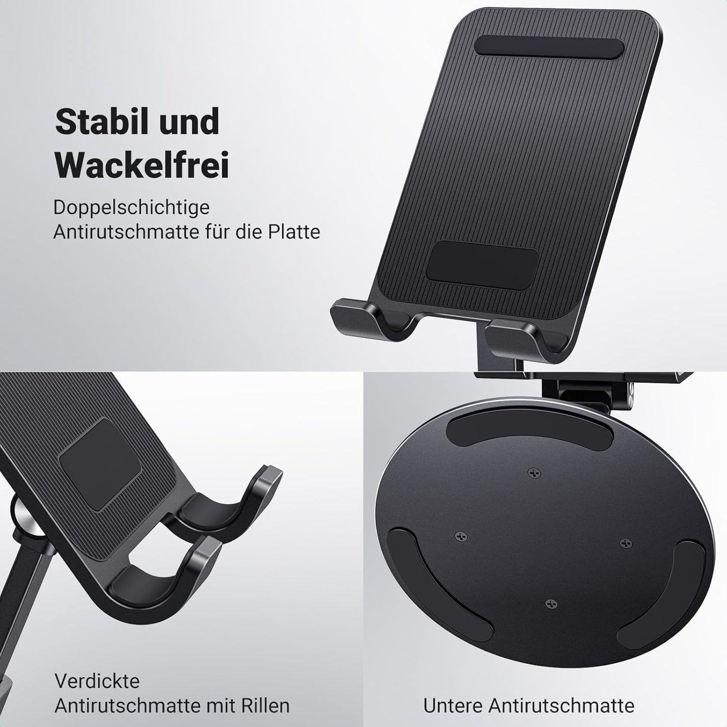 UGREEN Mobile Phone Stand 360° Rotatable, Foldable Mobile Phone Holder, Mobile Phone Stand Height Angle Adjustable Compatible with iPhone 17 16 15 14 13 12